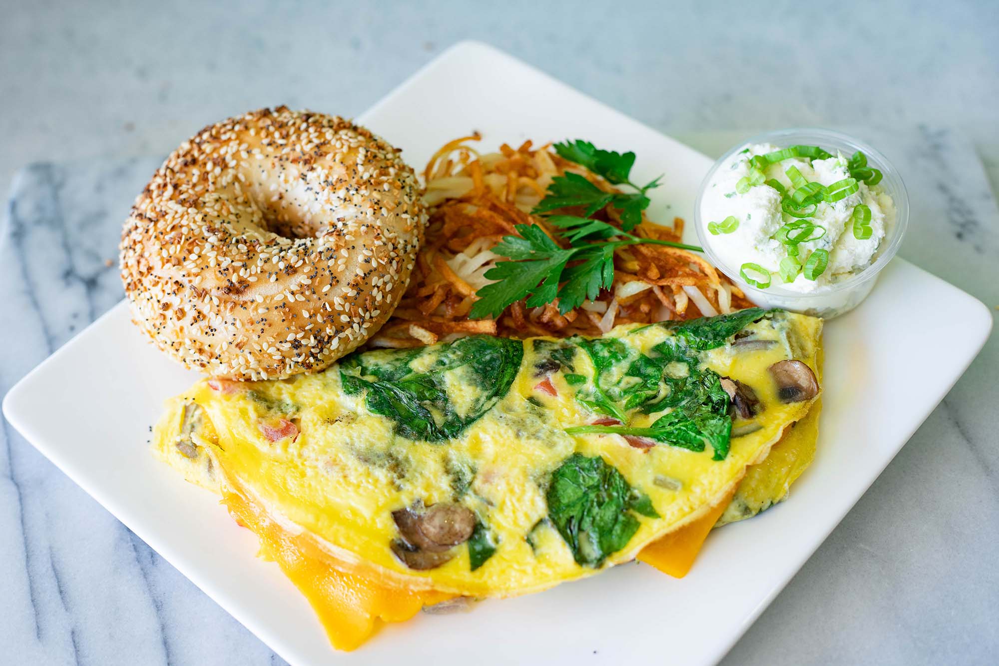 a selection of delicious bagels at beverly hills bagel