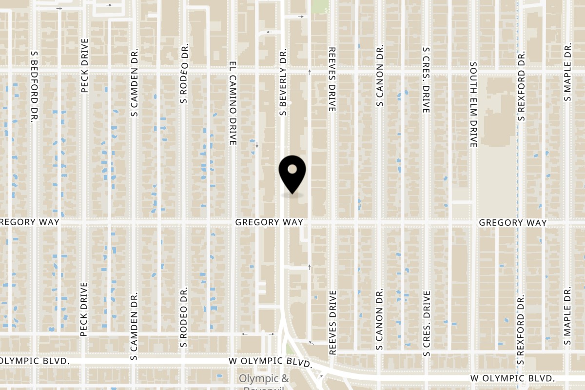 Map showing the location of Beverly Hills Bagel on 262 S Beverly Dr in Beverly Hills